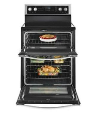 *6.7 cubic foot electric double oven range with True Convection